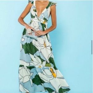 Carolina K Lotus Flower Penelope Maxi Dress M